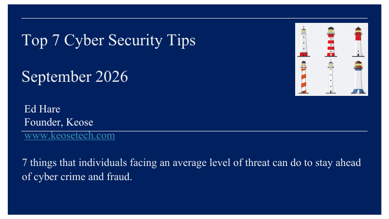 Cover of the Keose guide: 7 top cyber security tips
